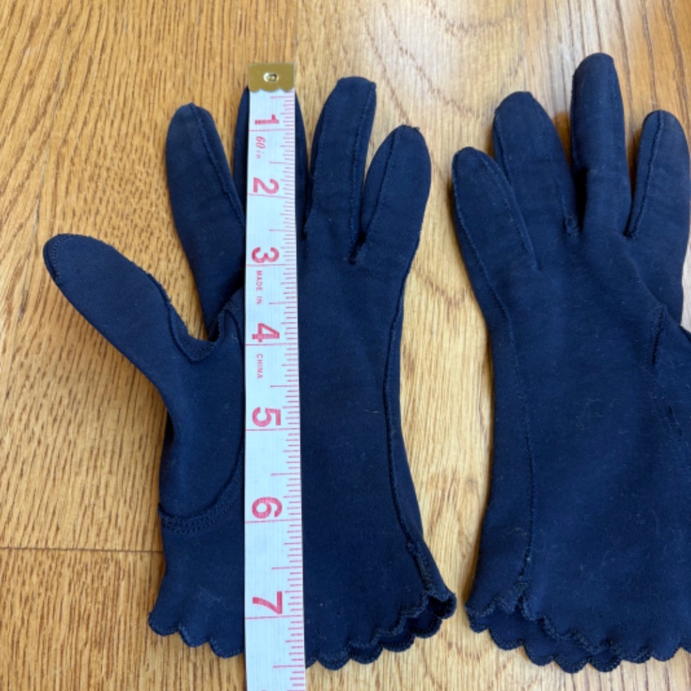 Grandoe vintage gloves suede navy 6.5 - Picture 3 of 6